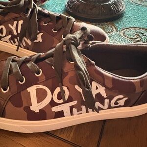 Aldo Brown and White Sneakers